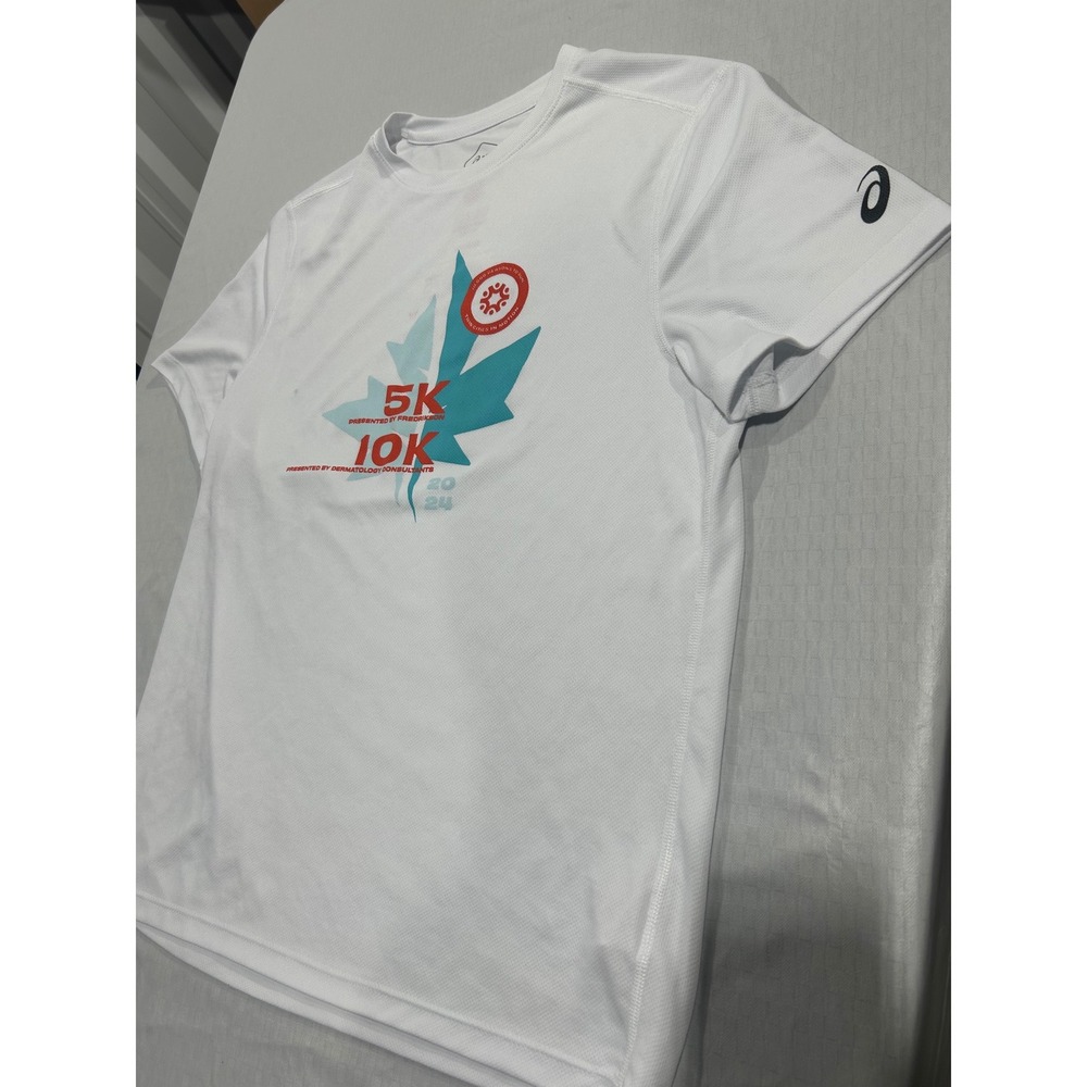 Asics Mens White Twin Cities in Motion 5K 10K Running Shirt Size M Performance‎